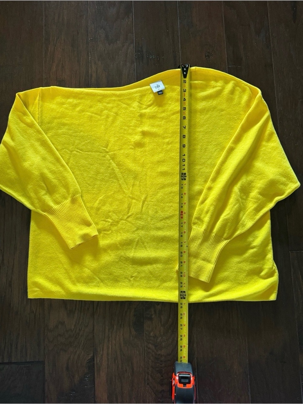 CABI Women's Bright Yellow Off-Shoulder Sweater Style#6167 - Picture 5 of 7